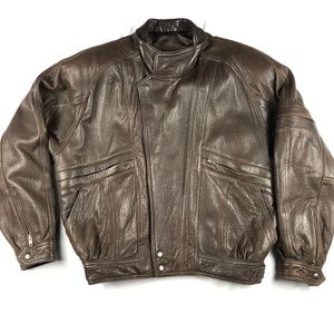 Vintage rtecho Mirage Mens Brown Leather Jacket